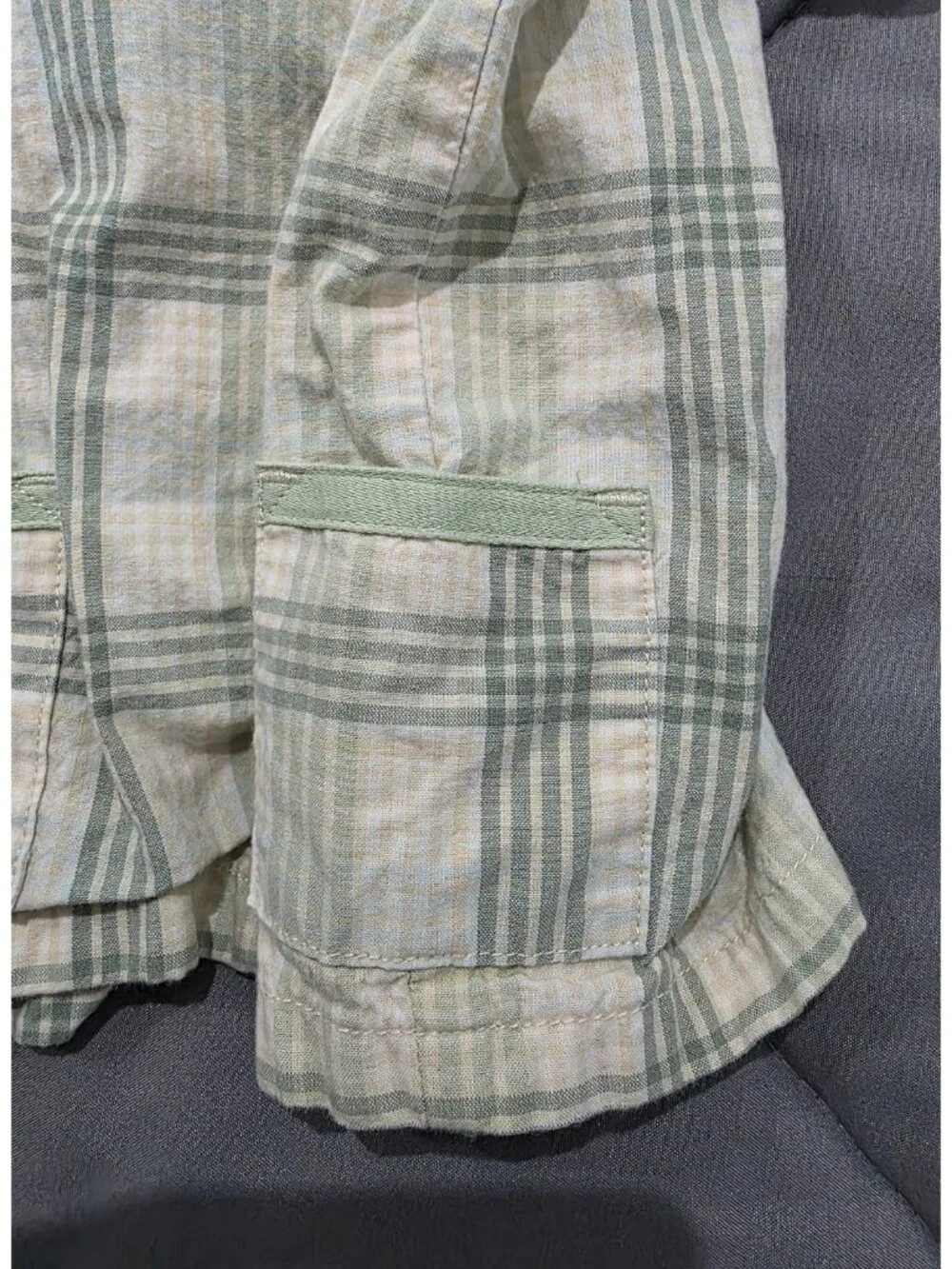 Janie and Jack Baby Boys Plaid Shortall Romper Green Grasshopper Preemie